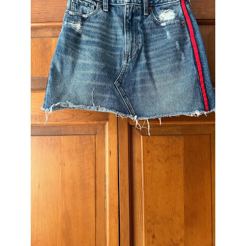 Abercrombie & Fitch Women's Vintage A-Line Zoe Natural Rise Skirt Blue Size 26/2